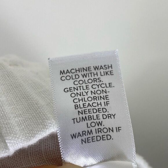 J. Jill Purejill Linen White Roll Tab Rolled Hem Cropped Pants Size L Petite - Picture 7 of 7